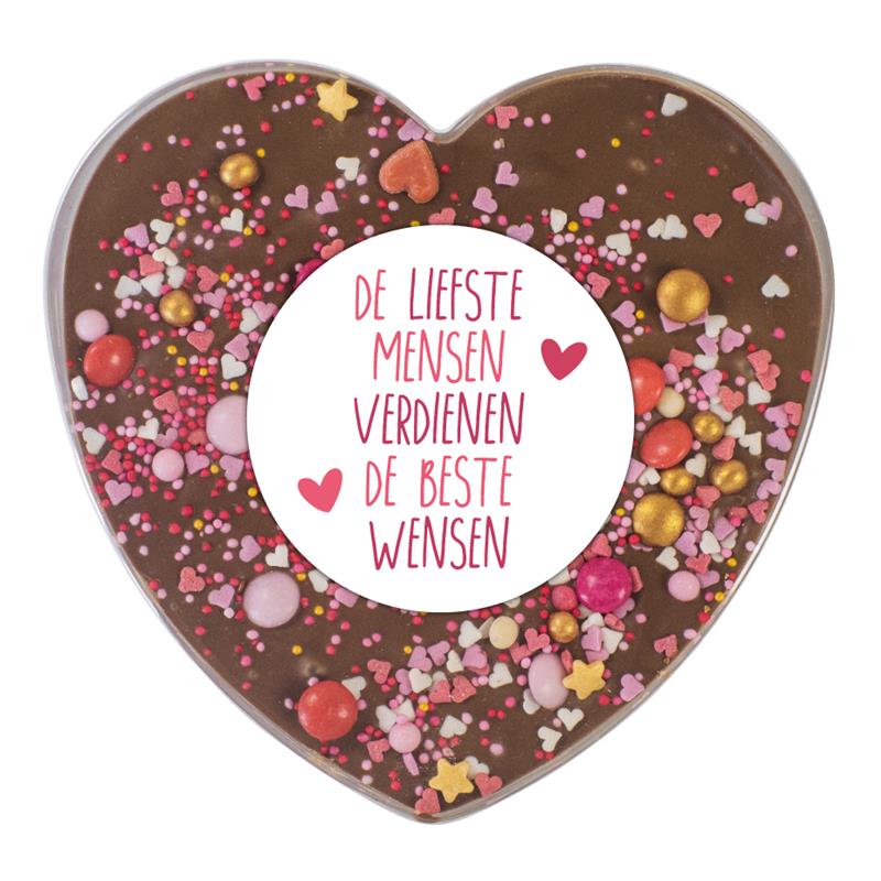 Chocolade hart | roze | beste wensen