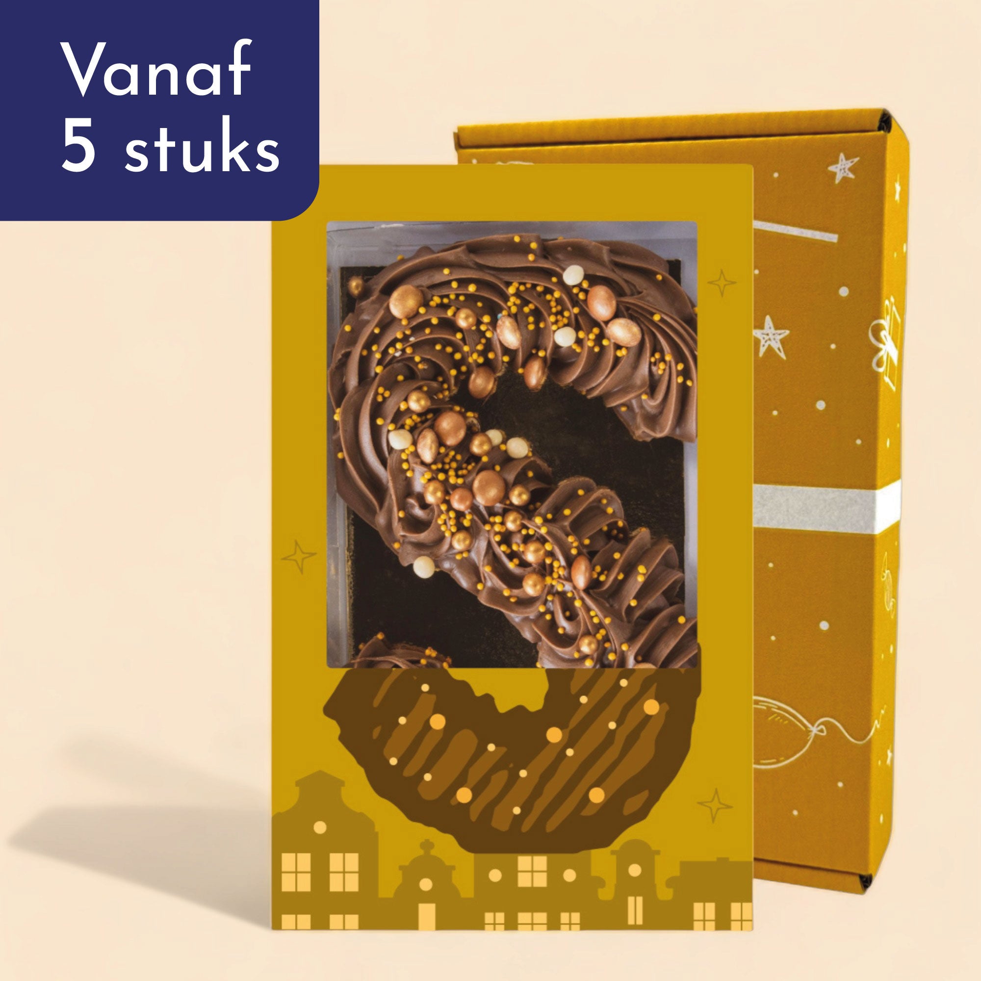 Chocoladeletter deluxe goud