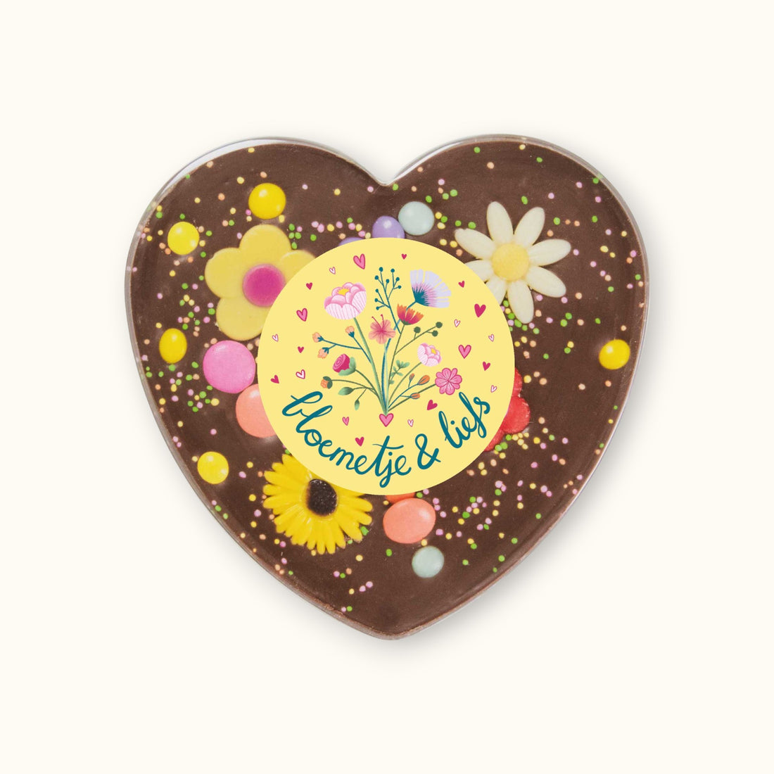 Chocolade hart | bloemen