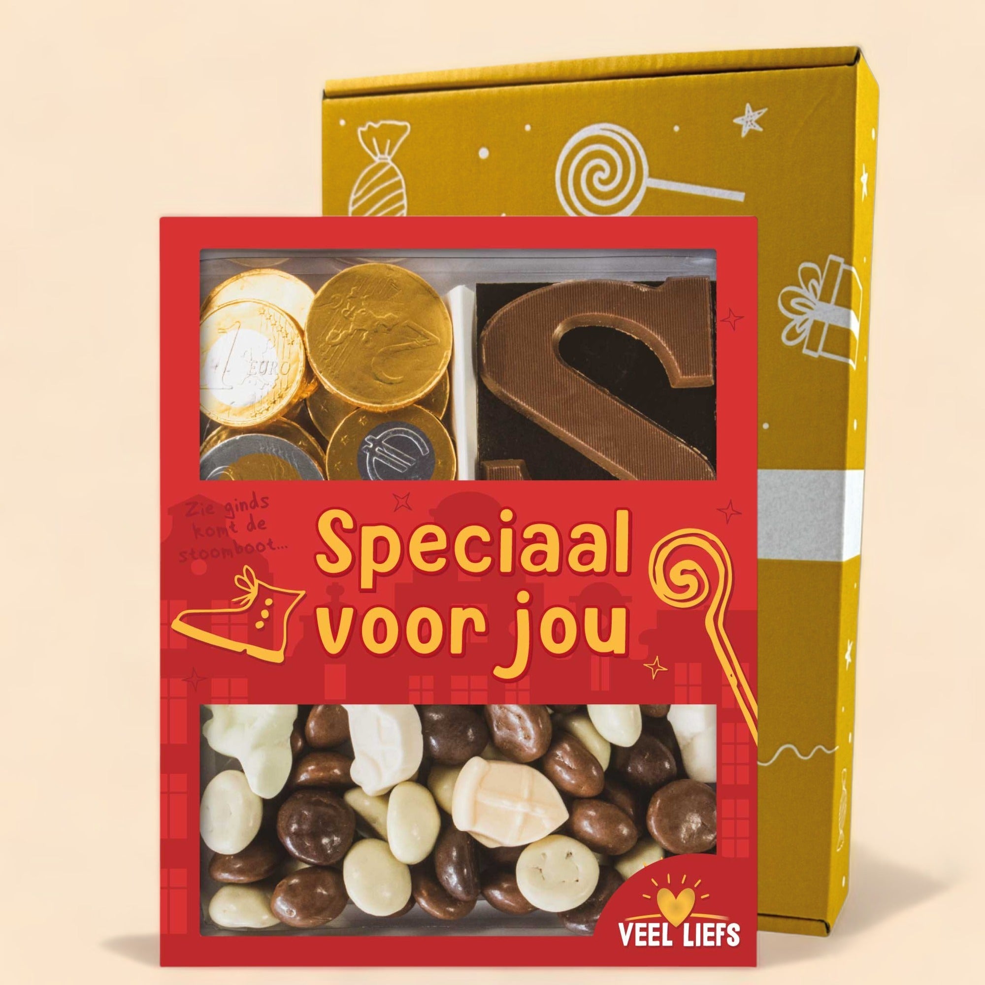 Cadeaupakket | Munten, chocoladeletter & choco kruidnoten