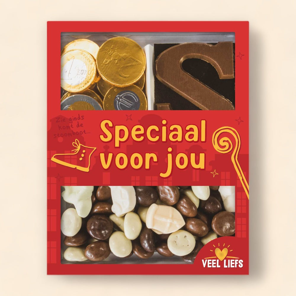 Cadeaupakket | Munten, chocoladeletter & choco kruidnoten