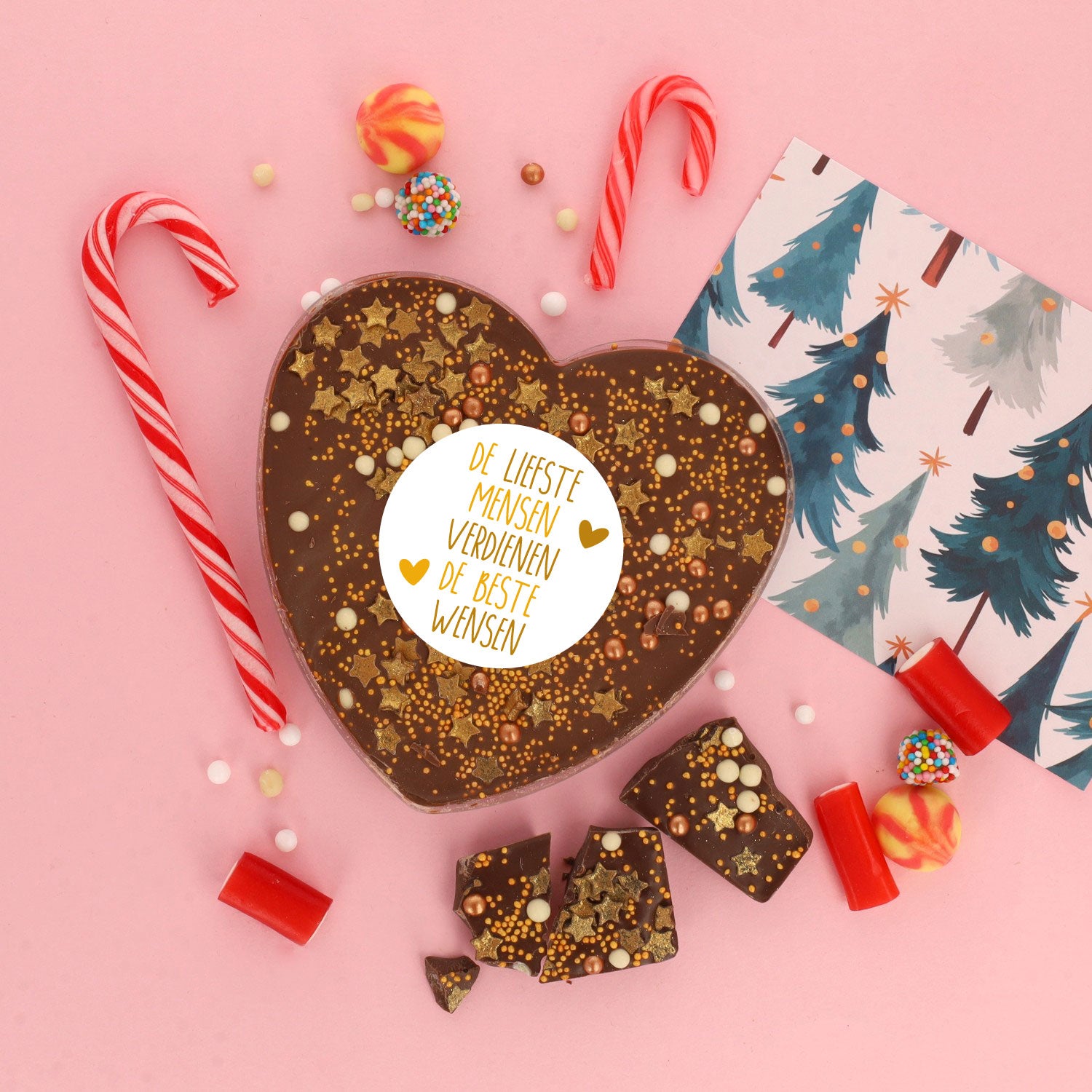 Chocolade hart | goud | beste wensen