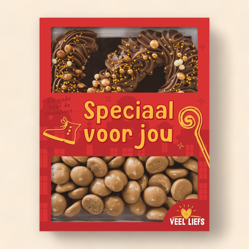 Cadeaupakket deluxe | Chocoladeletter & kruidnoten