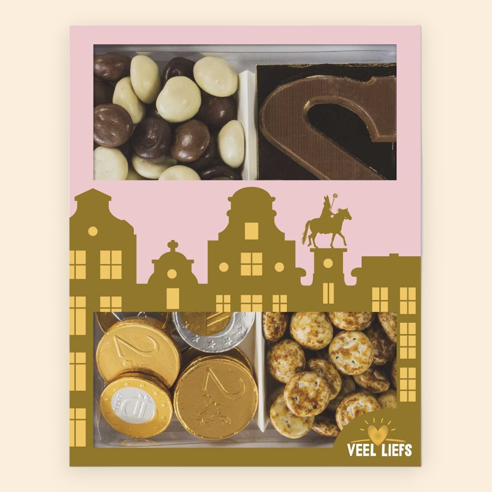 Cadeaupakket | Chocolade kruidnoten, chocoladeletter & munten