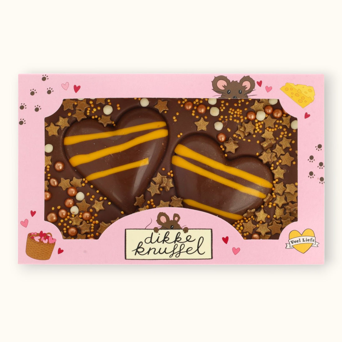 Choco bar goud hart | Dikke knuffel