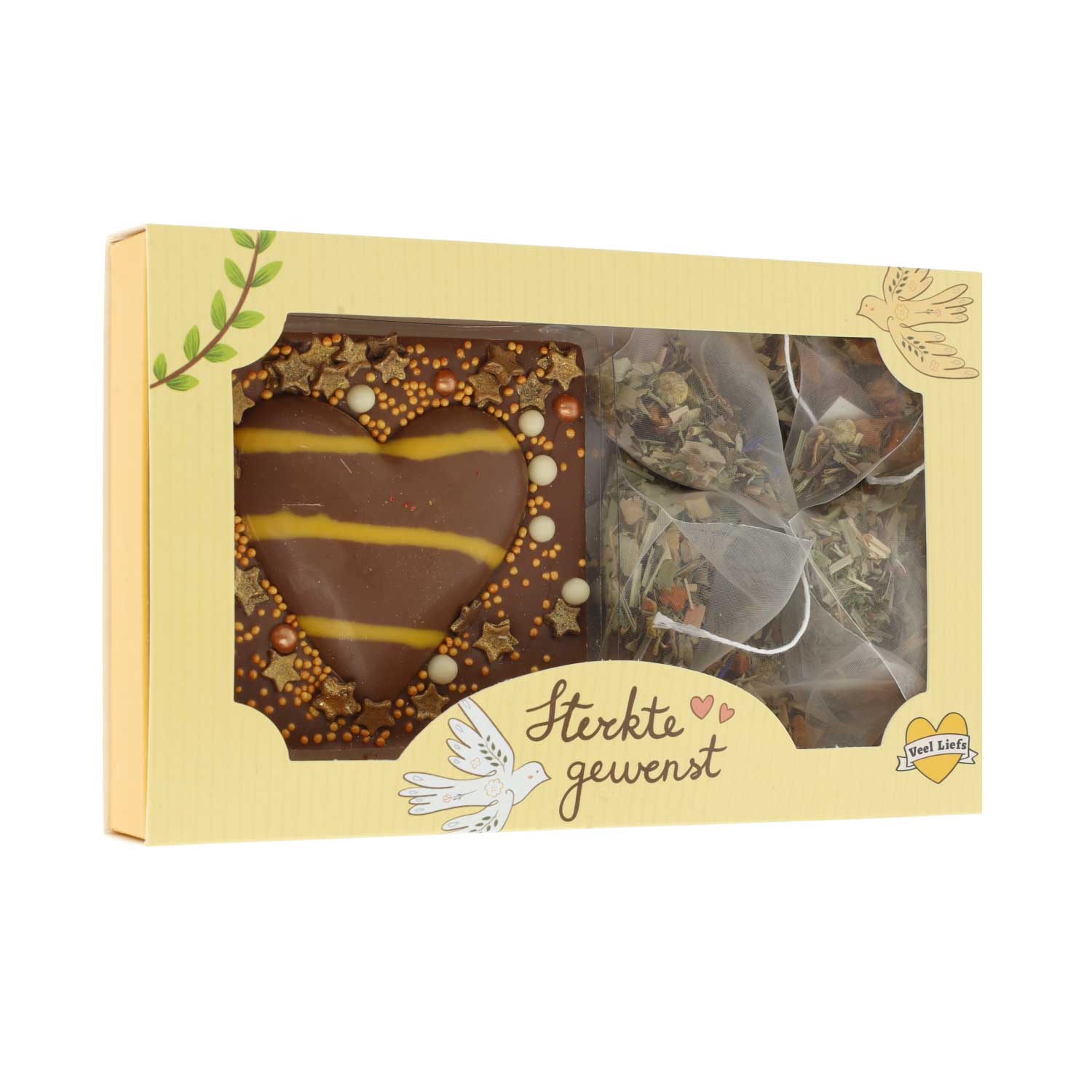 Cadeaupakketje | Kopje thee |chocolade hart