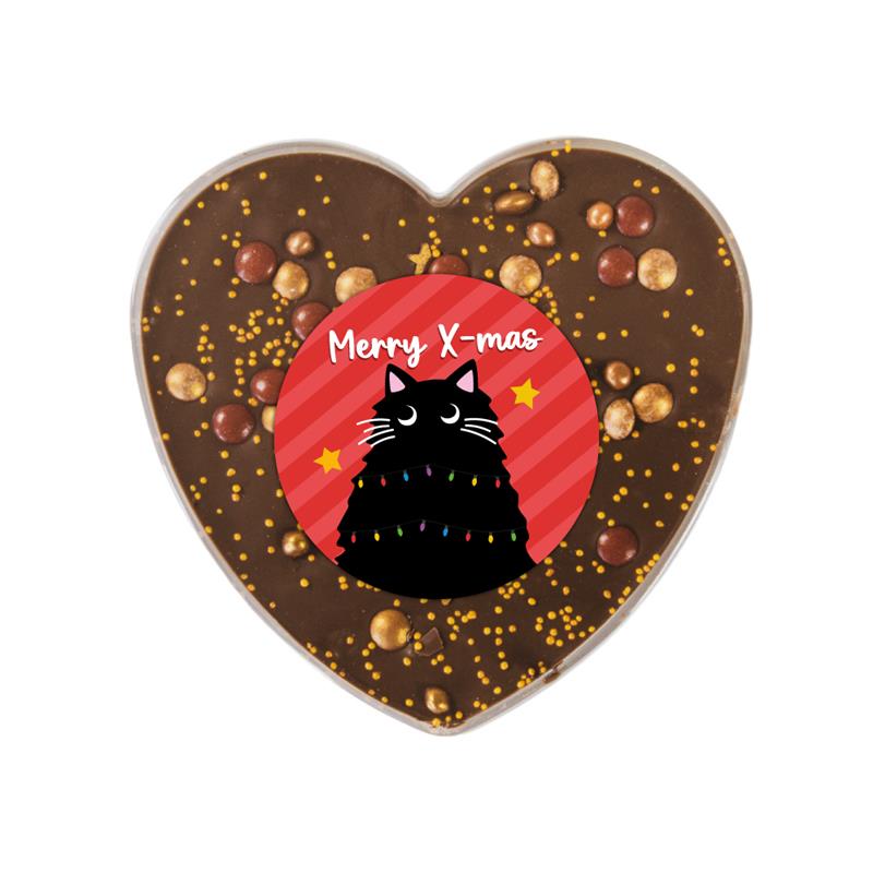 Chocolade hart | Goud | Merry Xmas kat