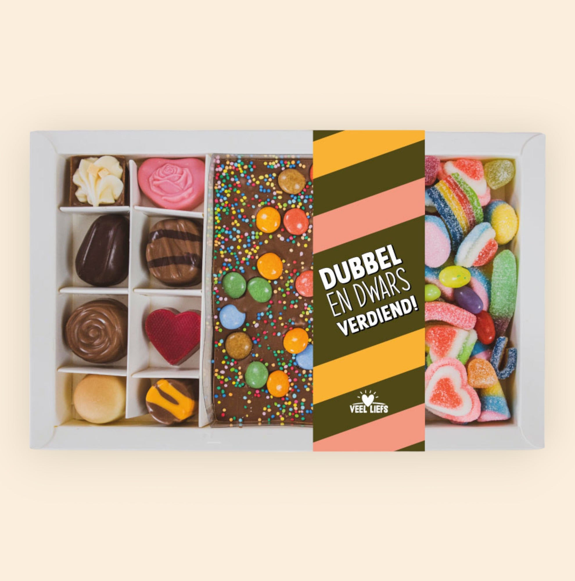 Cadeaupakket | Choco bar, Rainbow mix & bonbons
