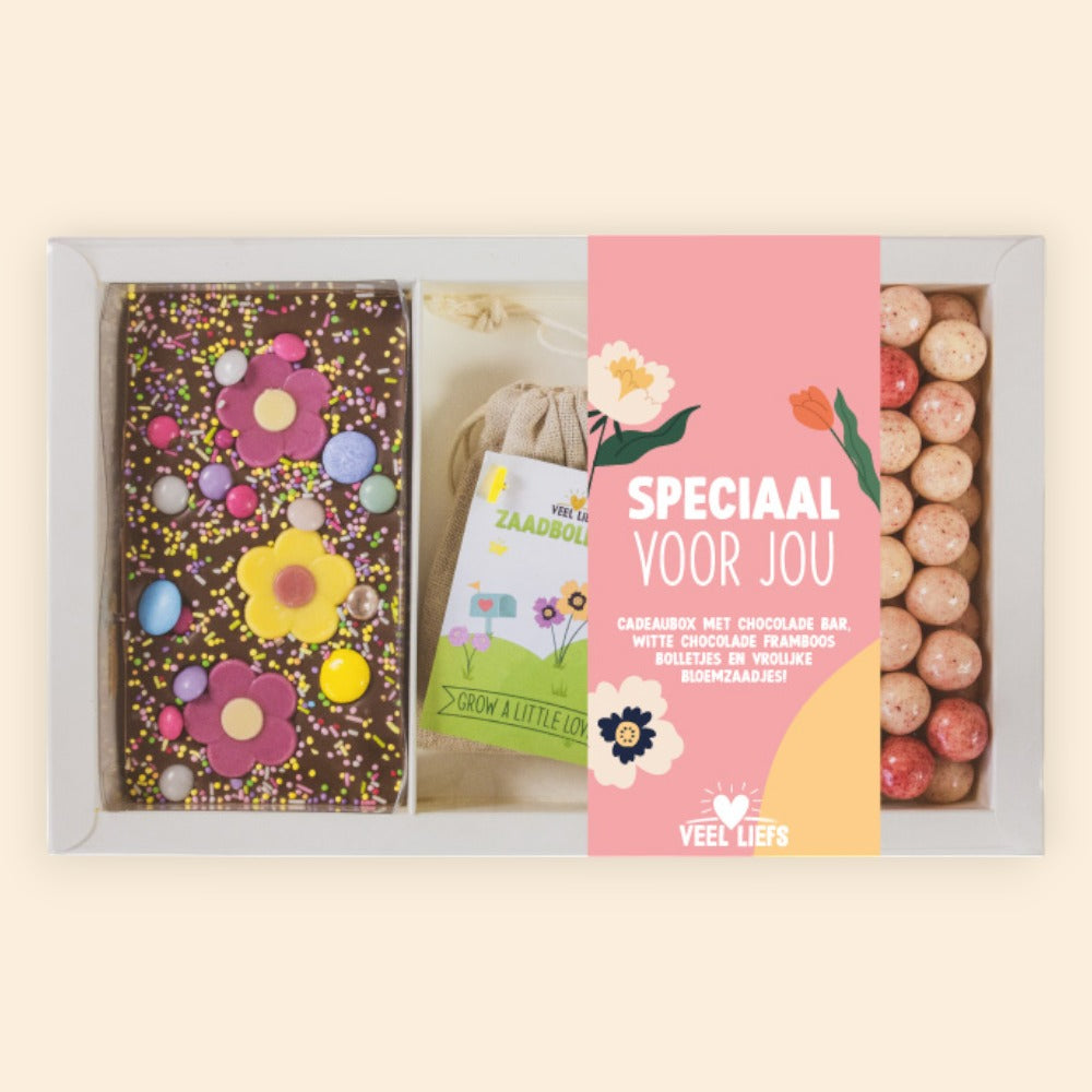 Cadeaupakket | Bloemenbar, crunchy choco&