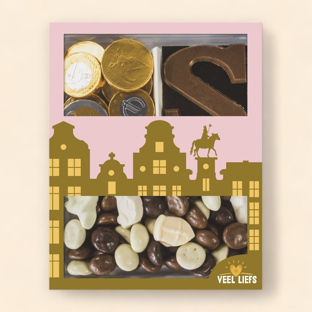 Cadeaupakket | Munten, chocoladeletter &amp; choco kruidnoten