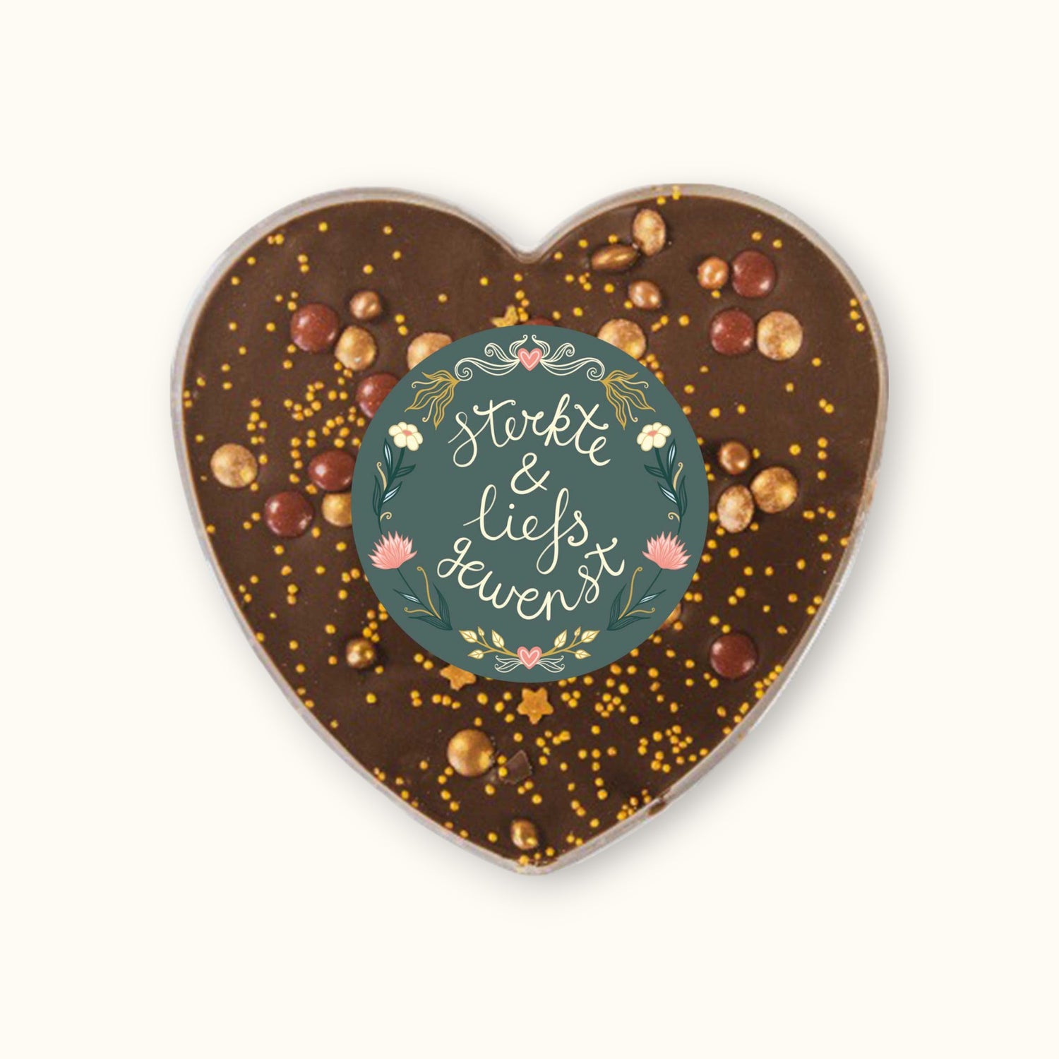 Chocolade hart | Sterkte &amp; liefs gewenst