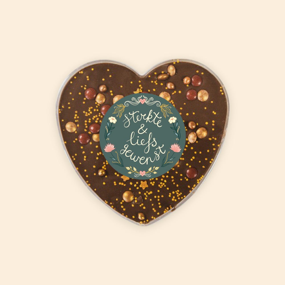 Chocolade hart | Sterkte &amp; liefs gewenst