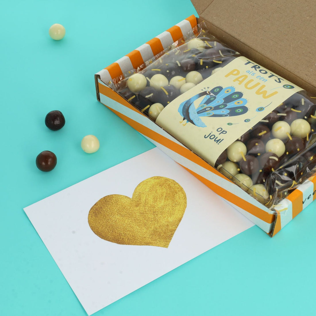 Doosje chocolade | Trots als een pauw