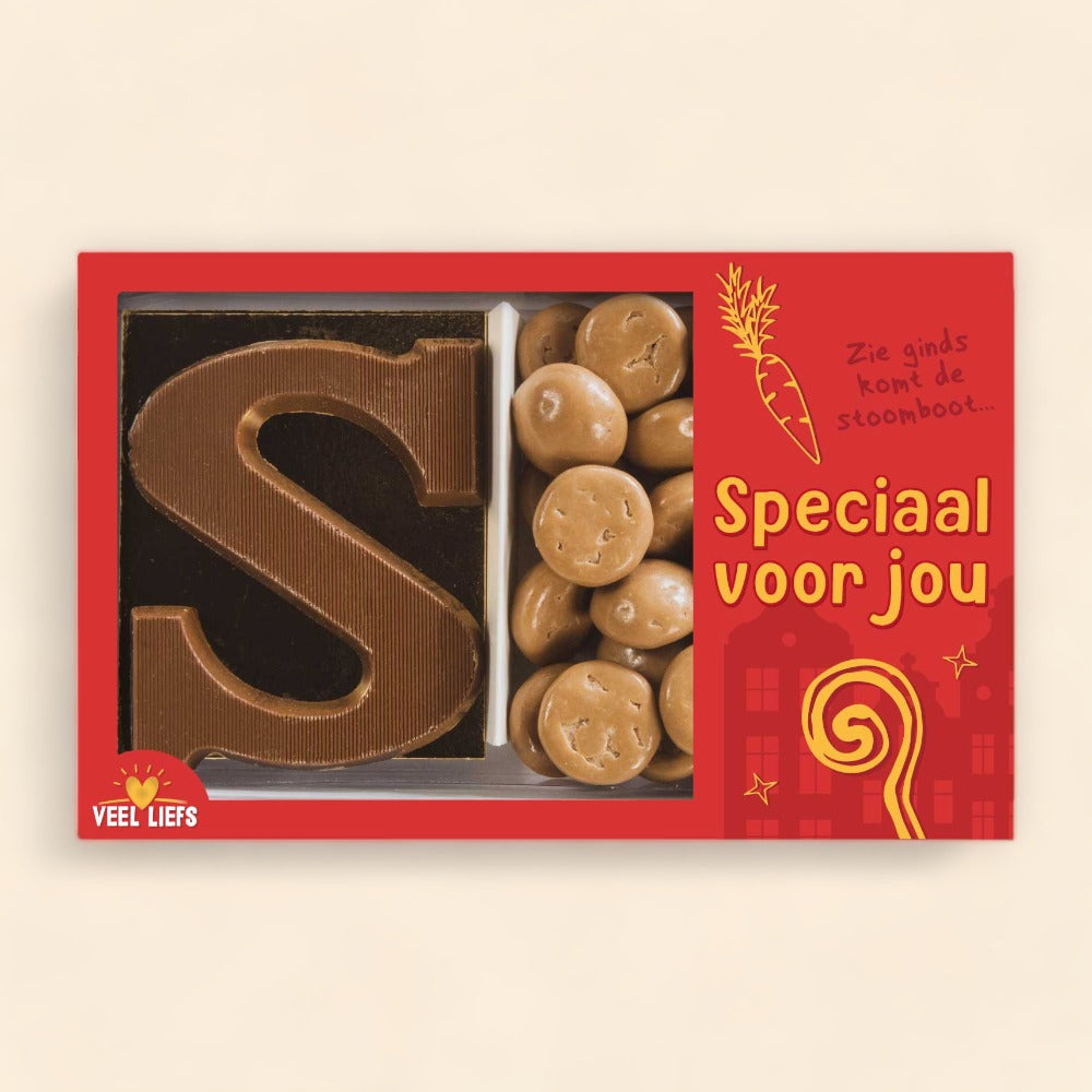 Duo setje | Chocoladeletter &amp; karamel zeezout kruidnoten