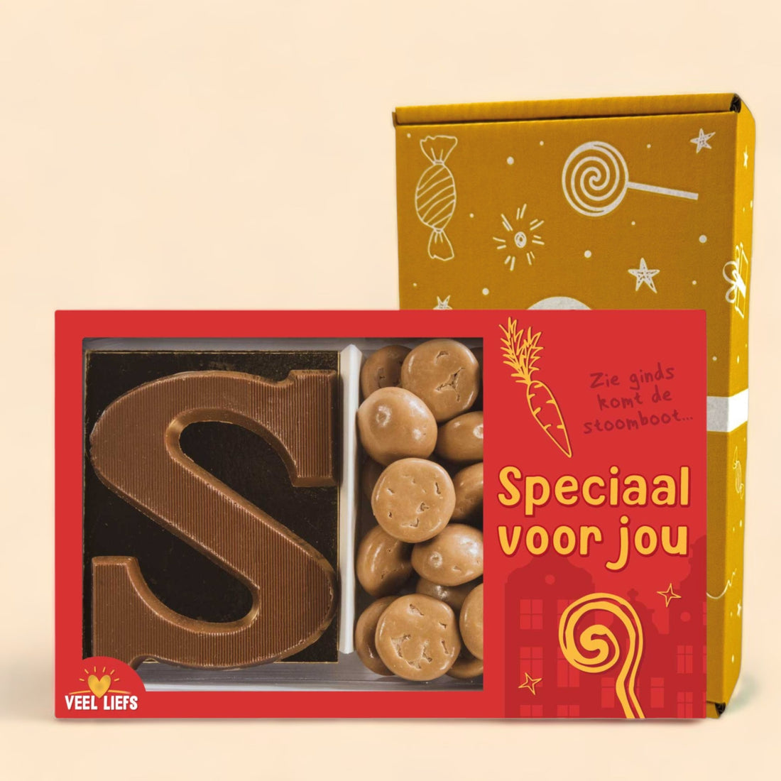 Duo setje | Chocoladeletter &amp; karamel zeezout kruidnoten