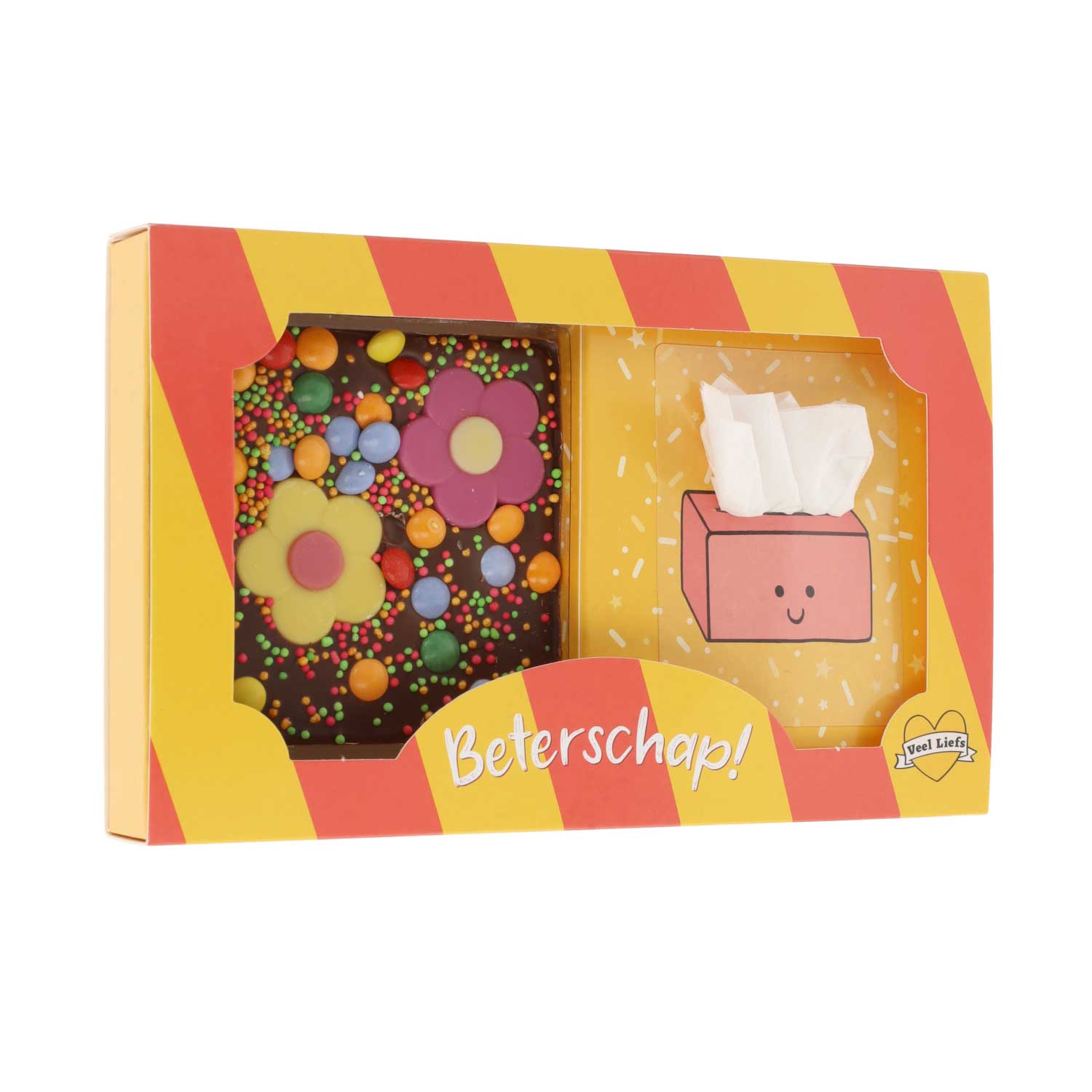 Cadeaupakketje | bloemen en tissues| beterschap