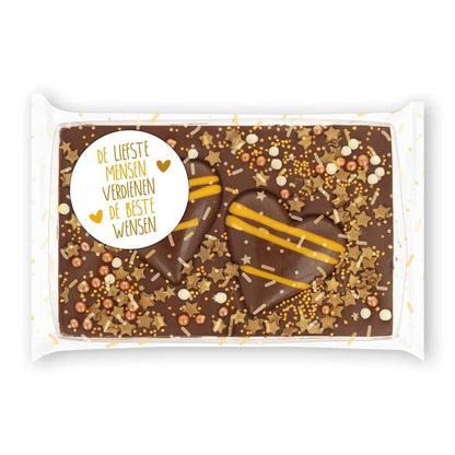 Chocolade bar | goud met harten | beste wensen liefste mensen