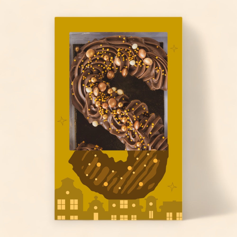 Chocoladeletter deluxe goud