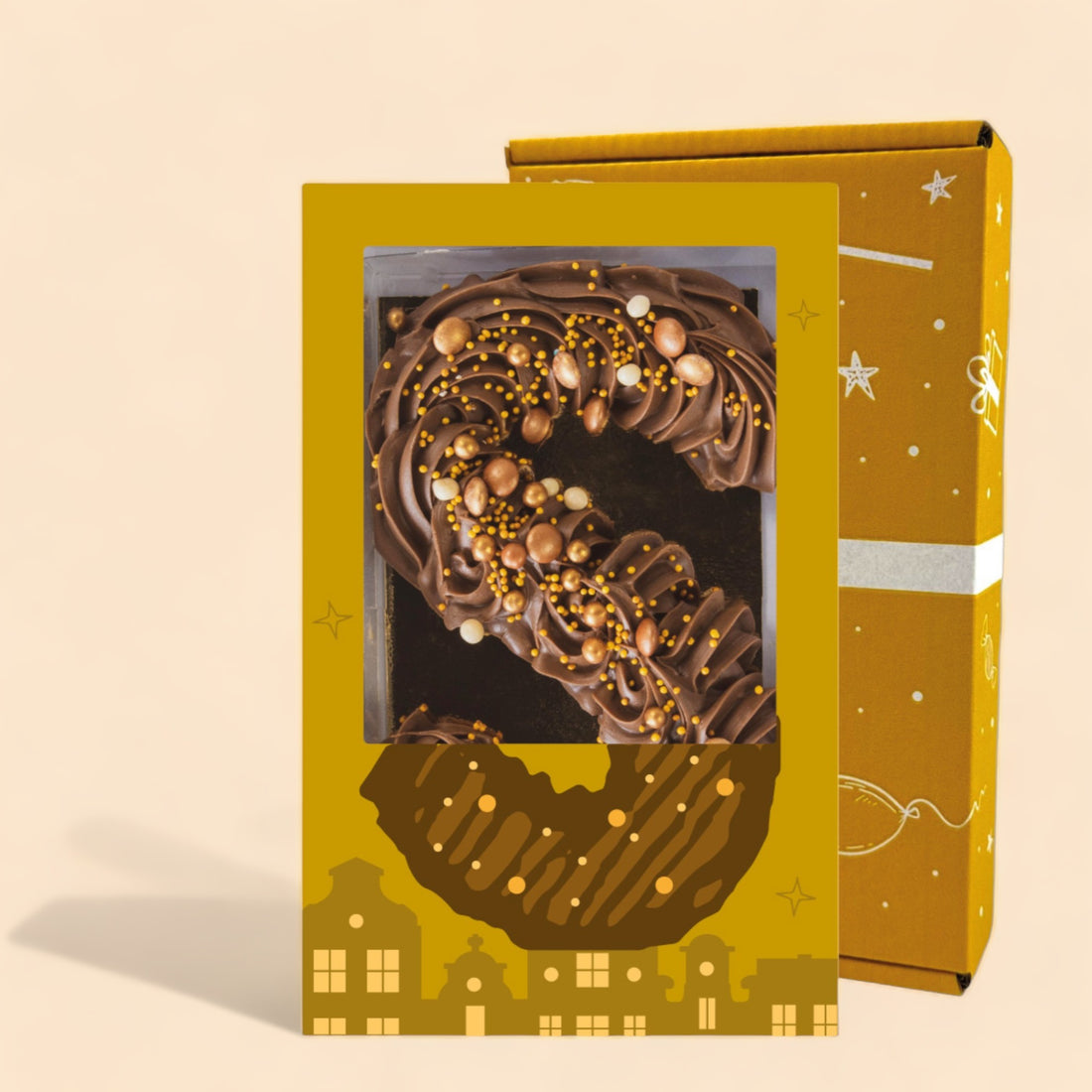 Chocoladeletter deluxe goud